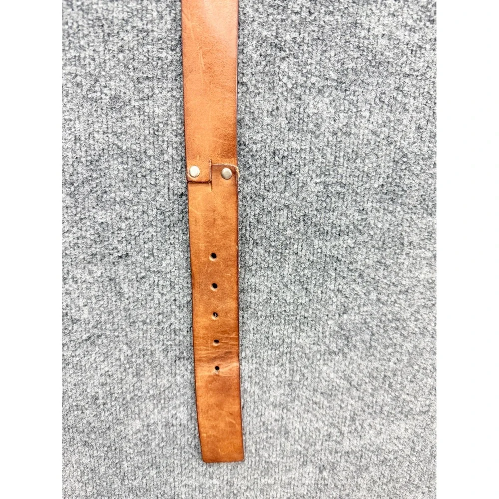 Fossil Leather Belt Mens 38 Brown Italian Full Grain Cowhide Casual Classic